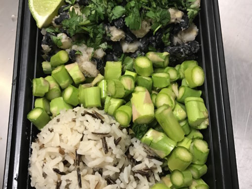 Hominy & Black Bean w/ Wild Rice Topped w/ Fresh Lime & Cilantro